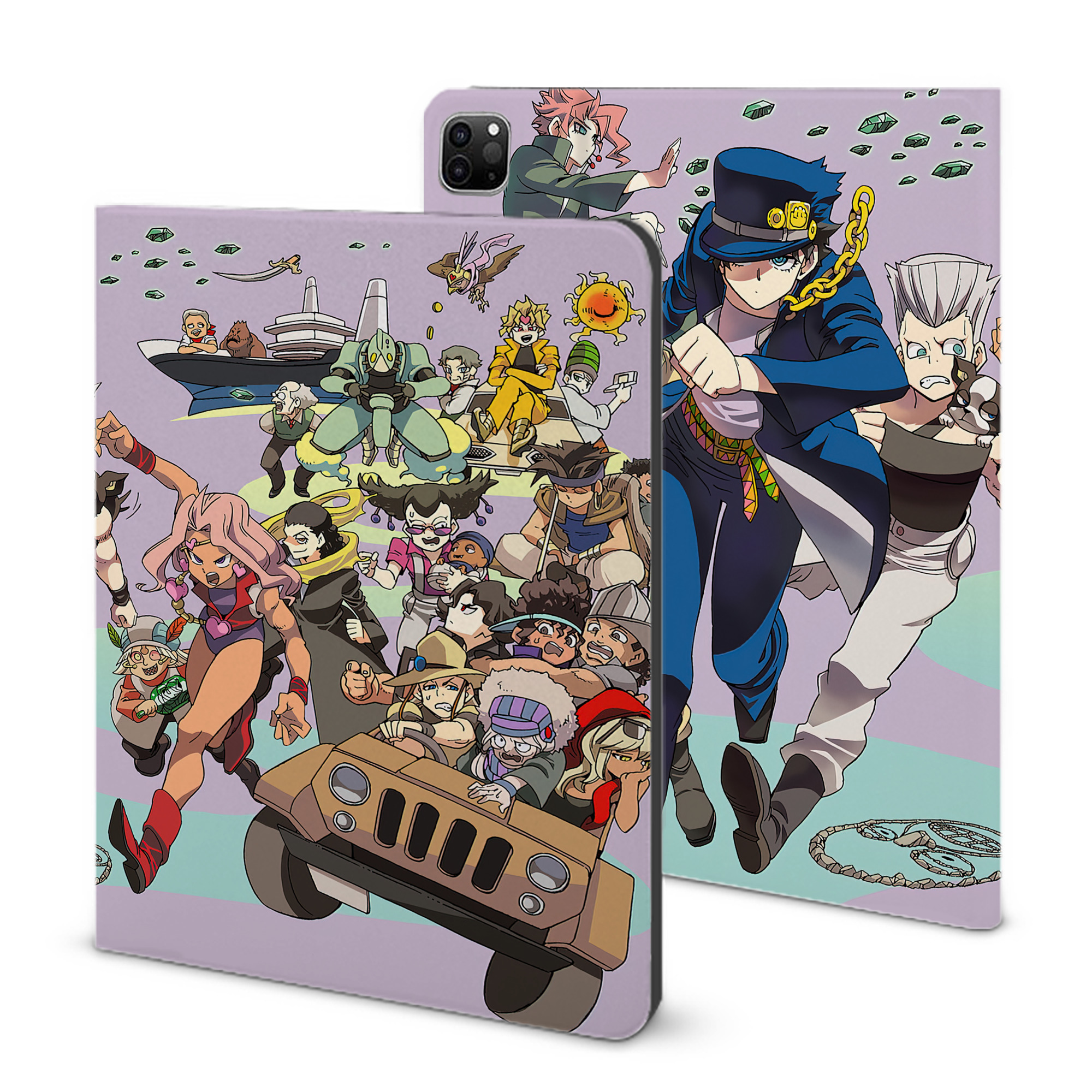 （画像用） ジョジョの奇妙な冒険 JoJo's Bizarre Adventure IPad ケース ブック型 PUレザー TPU 耐衝撃 軽量 薄型 ペン収納なし 全面保護 IPad 各モデル対応
